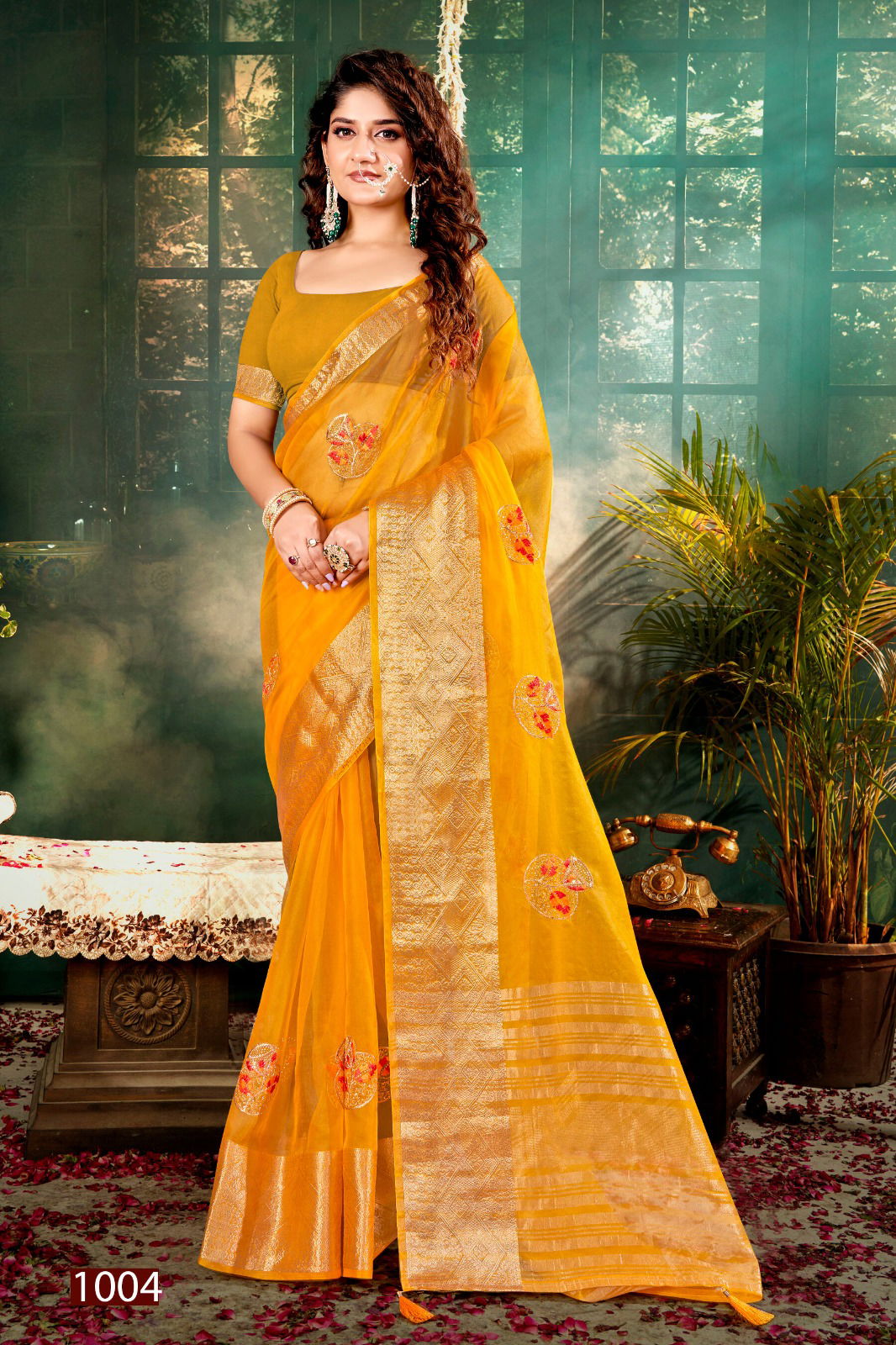 Lailla Vol 1 By Saroj Embroidery Organza Party Wear Sarees Wholesalers In Delhi
